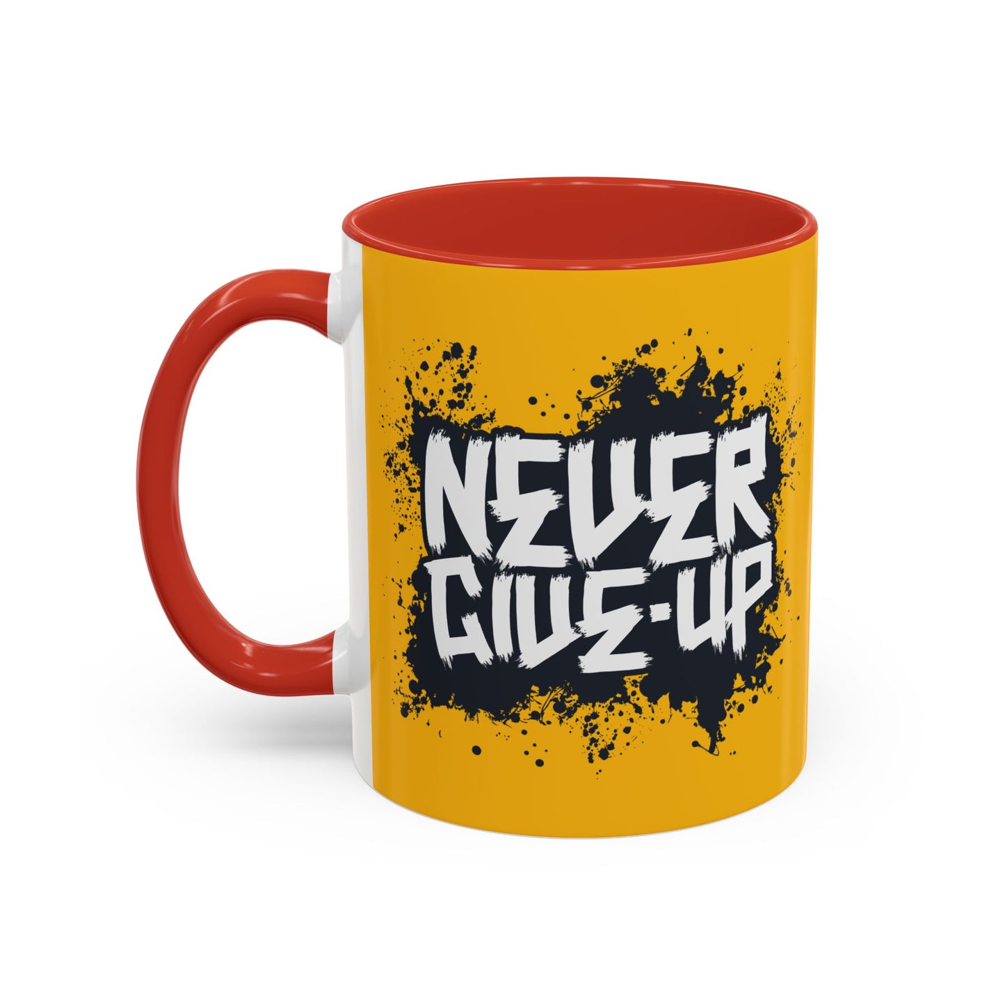 Never Give Up Accent Coffee Mug (11, 15oz)