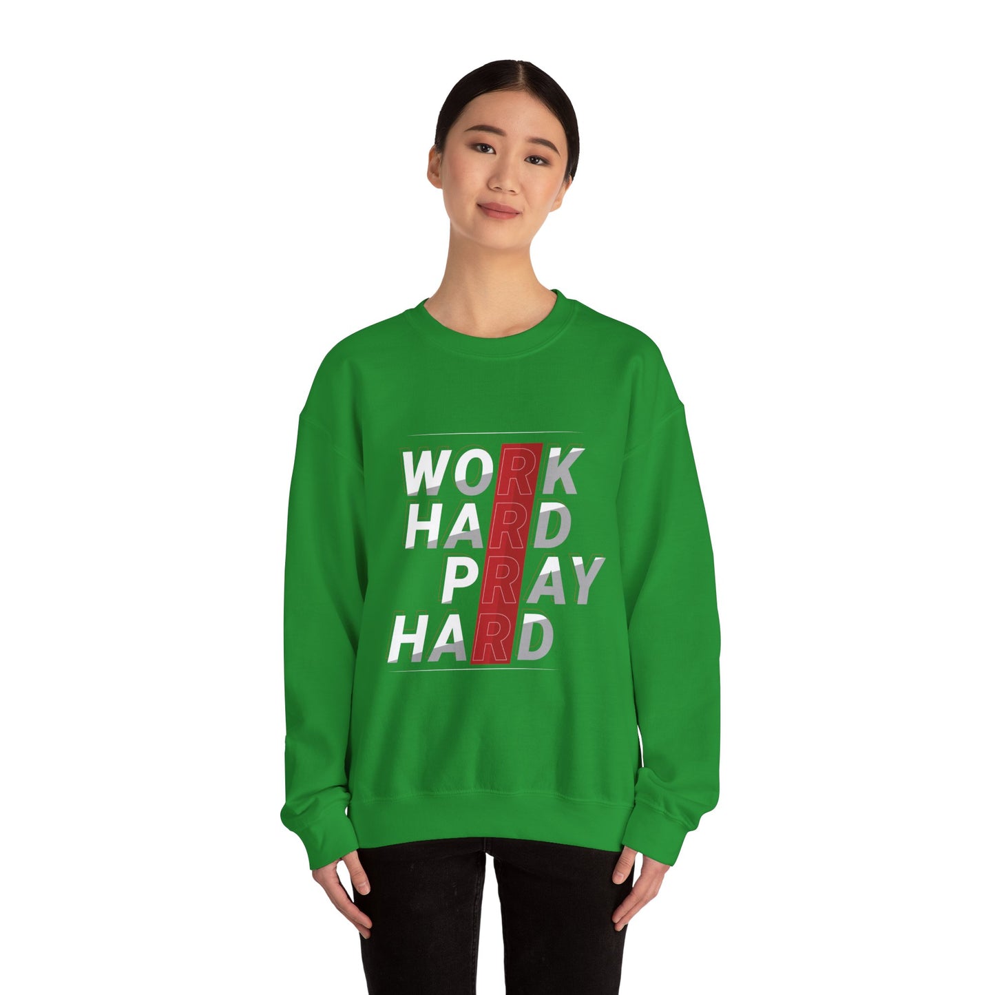 Work Hard Pray Hard Unisex Heavy Blend™ Crewneck Sweatshirt