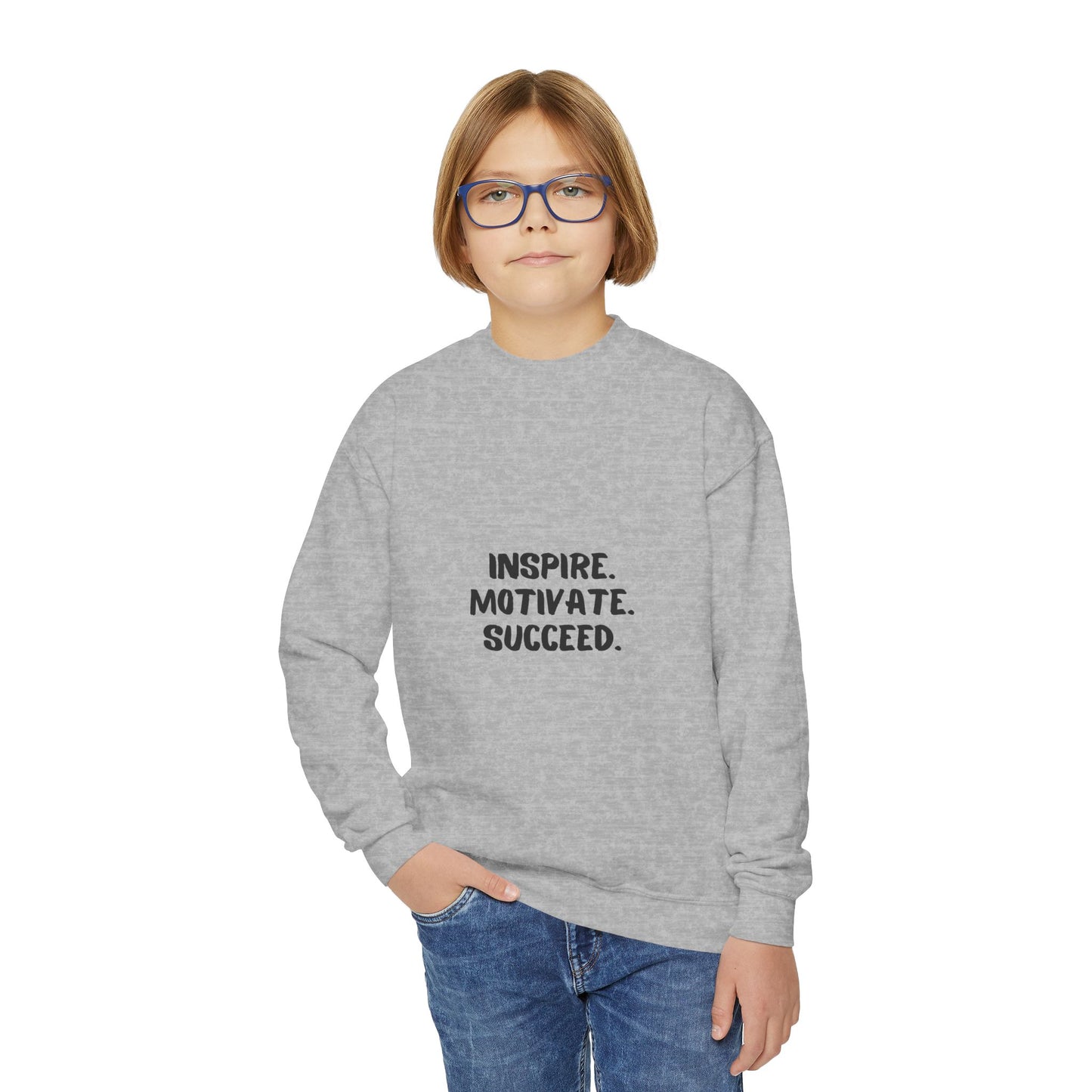 Inspire Motivate Succeed Youth Crewneck Sweatshirt