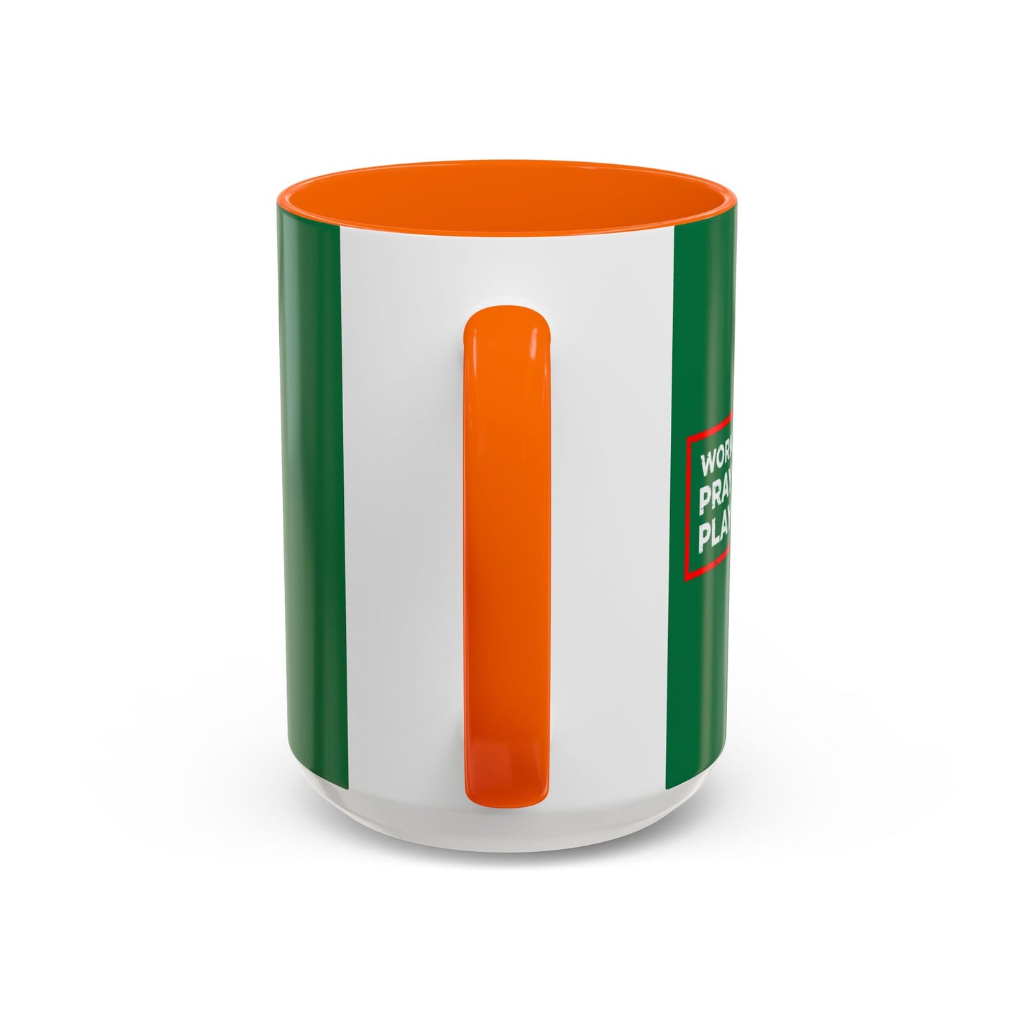Work Hard Pray Hard Play Hard Accent Coffee Mug (11, 15oz)