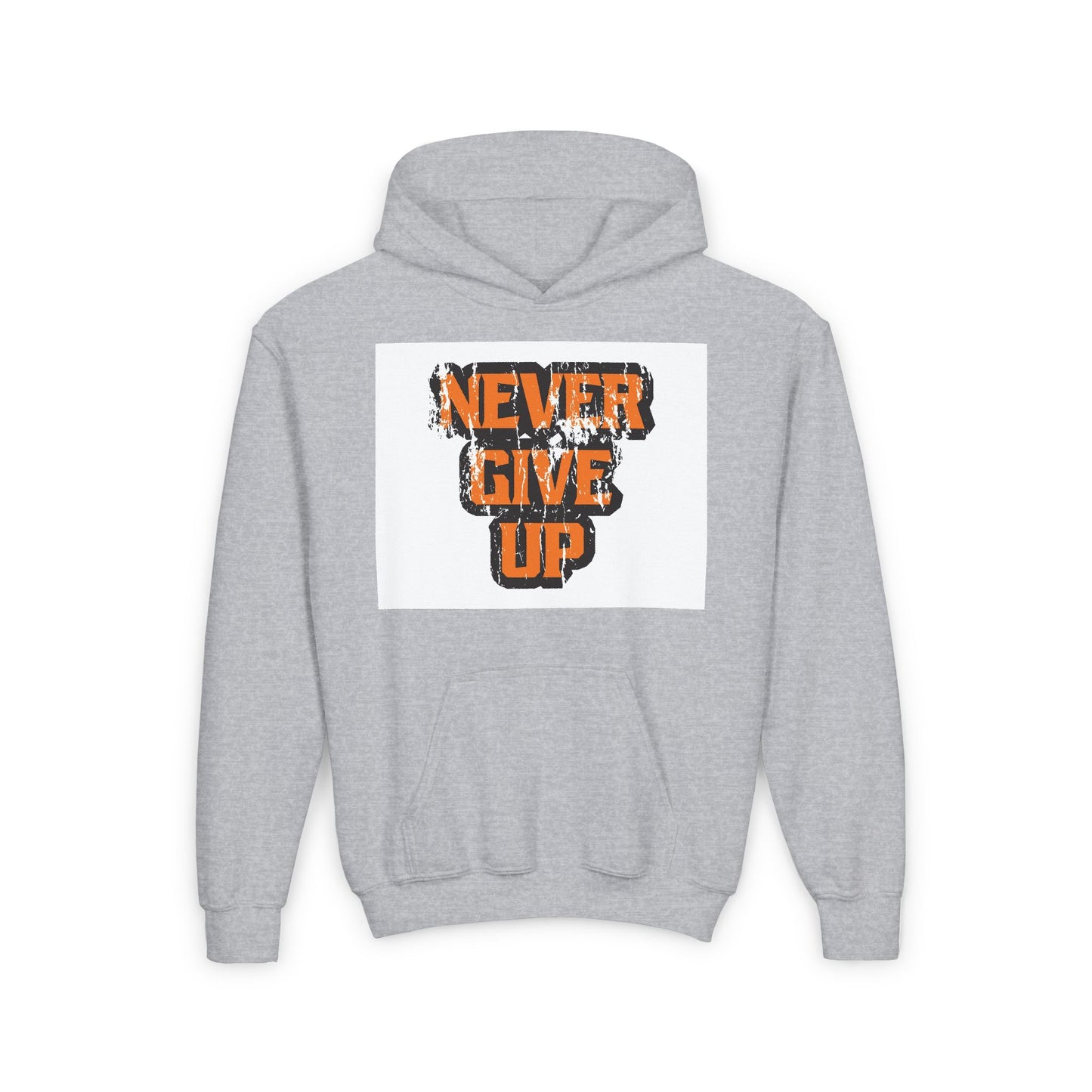 Never Give Up Youth Heavy Blend Hooded Sweatshirt