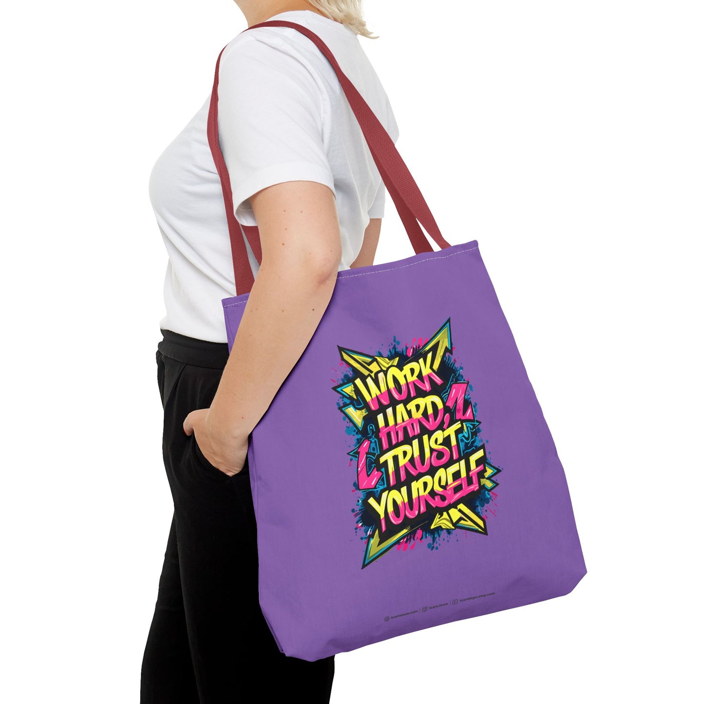 Work Hard Trust Yourself Tote Bag (AOP)