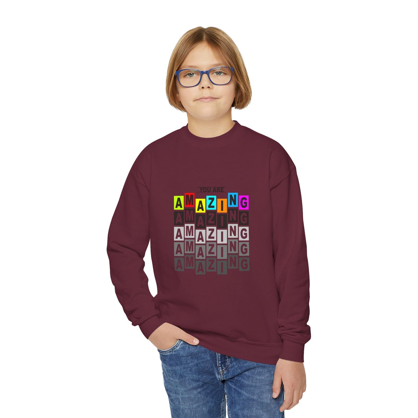 You Are Amazing Youth Crewneck Sweatshirt