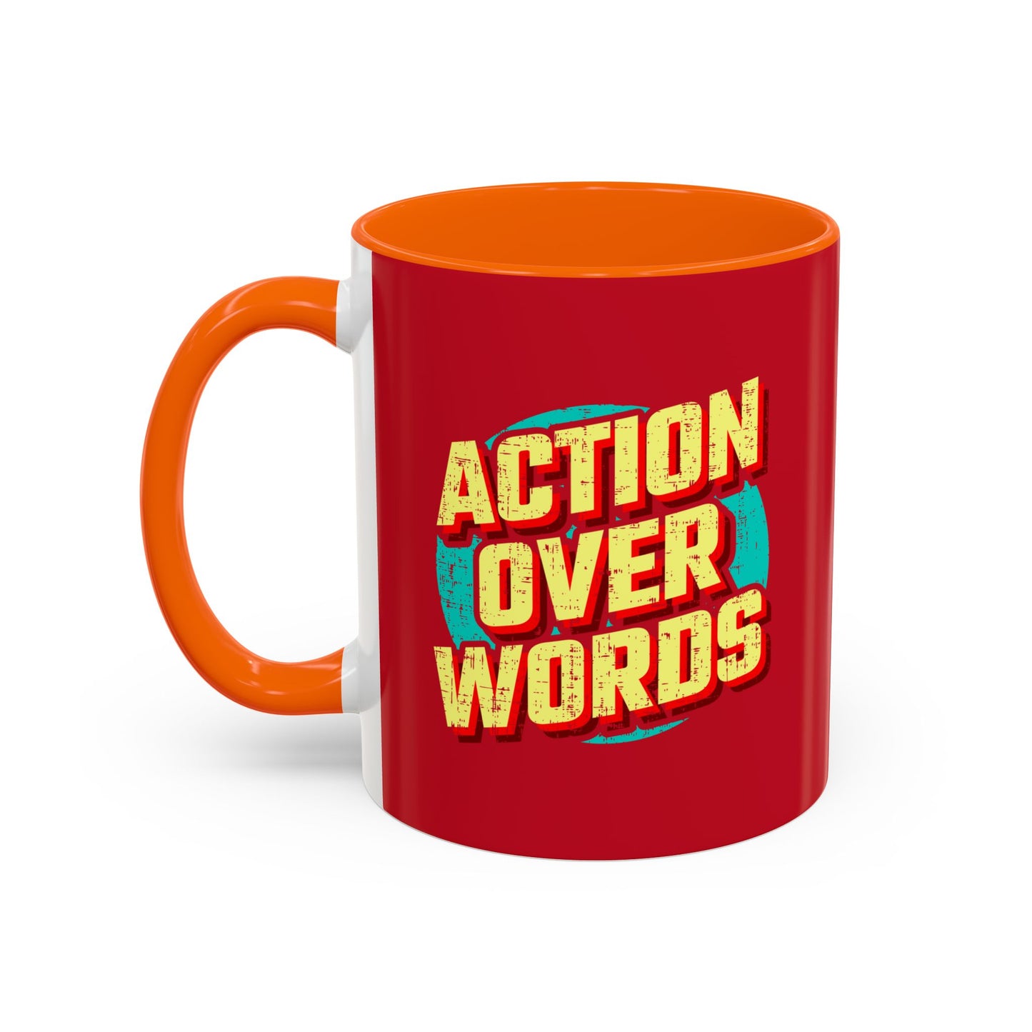 Action Over Words Accent Coffee Mug (11, 15oz)