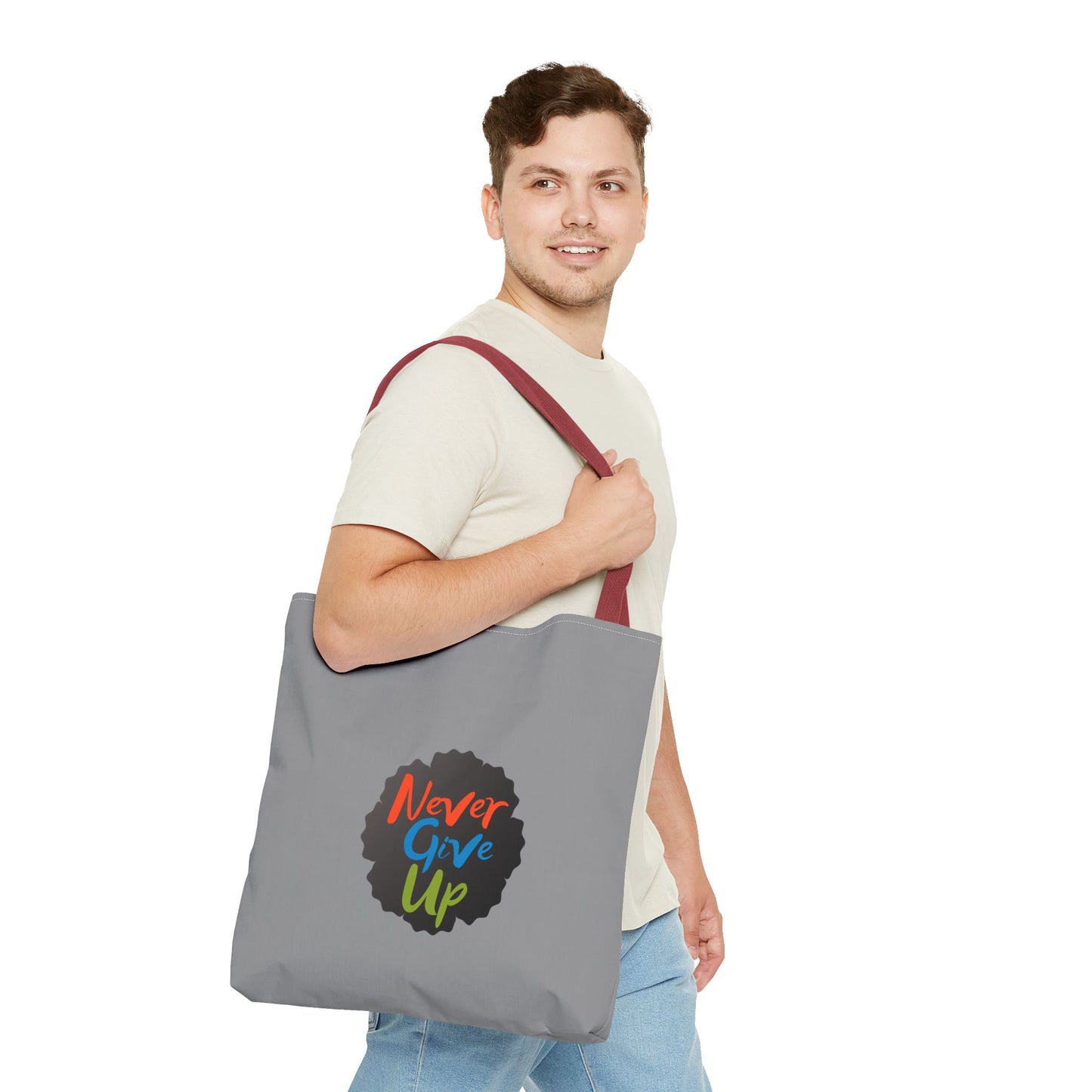 Never Give Up Tote Bag (AOP)