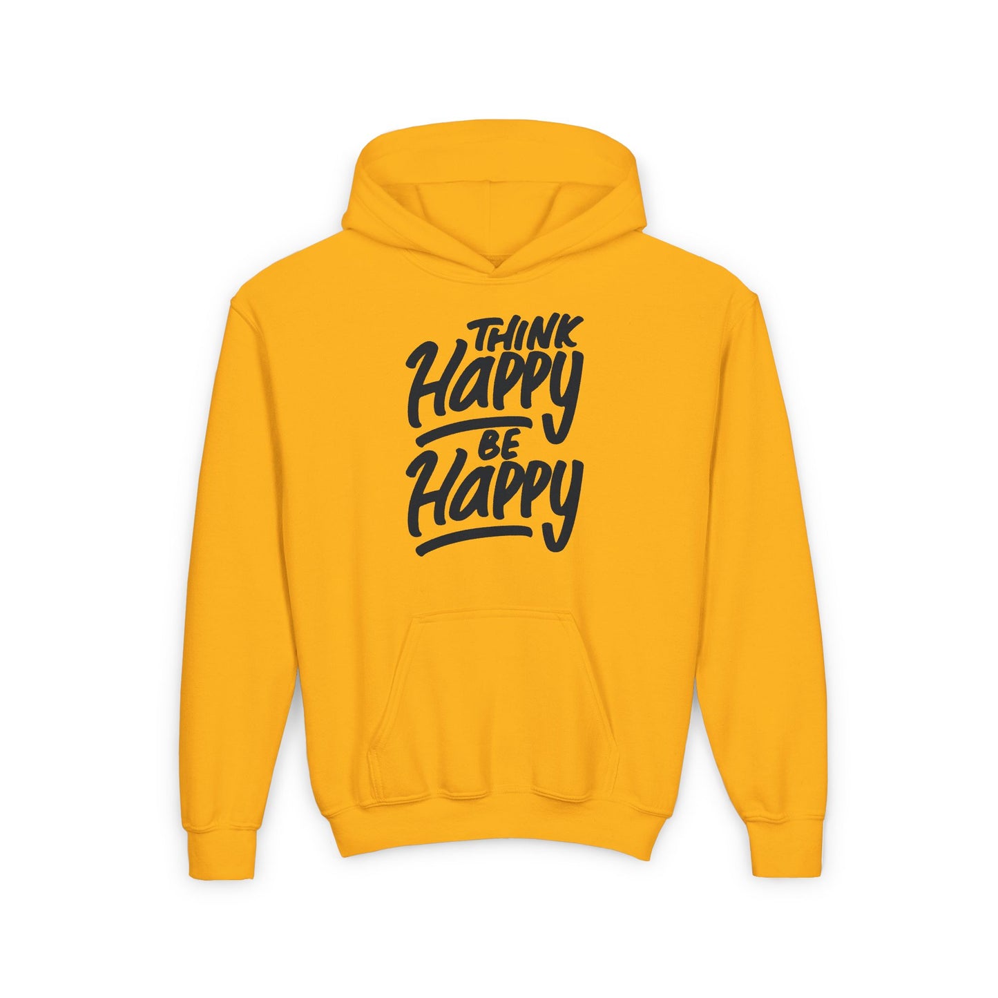 Think Happy Be Happy Youth Heavy Blend Hooded Sweatshirt
