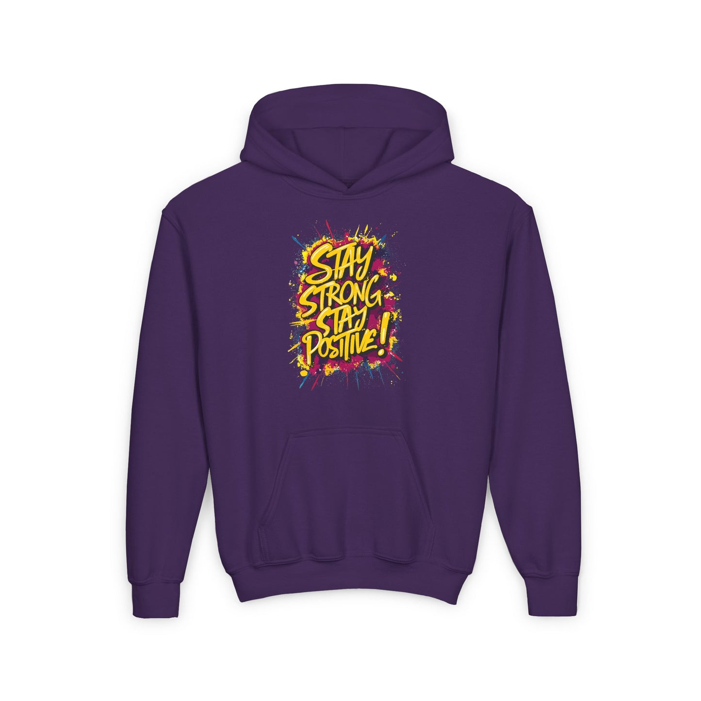 Stay Strong Stay Positive! Youth Heavy Blend Hooded Sweatshirt