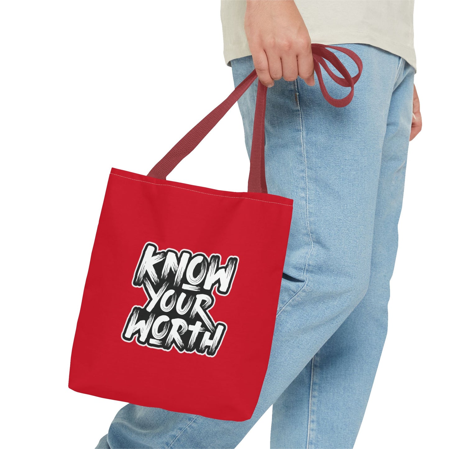 Know Your Worth Tote Bag (AOP)