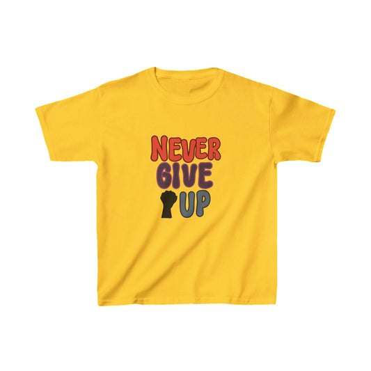 Never Give Up Kids Heavy Cotton™ Tee
