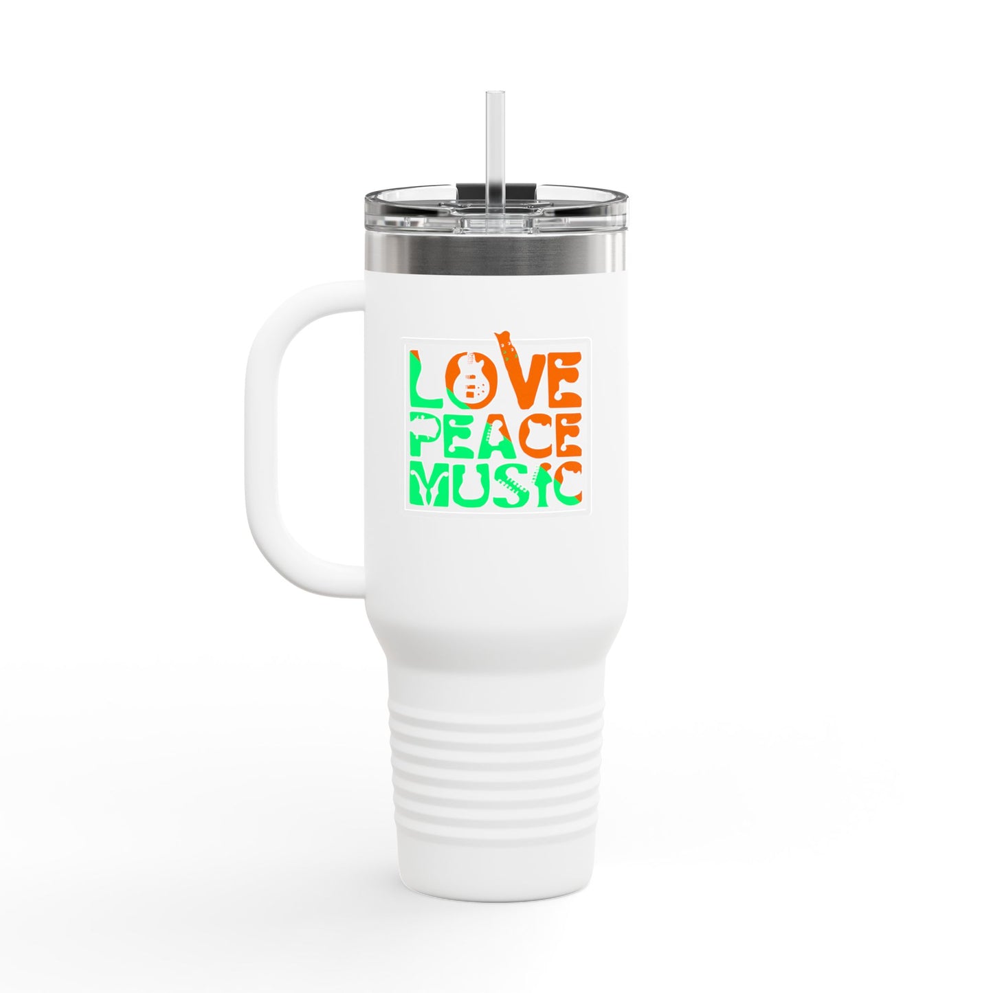 Love Peace Music Insulated Travel Mug, 40oz