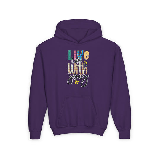 Live Life With Joy Youth Heavy Blend Hooded Sweatshirt