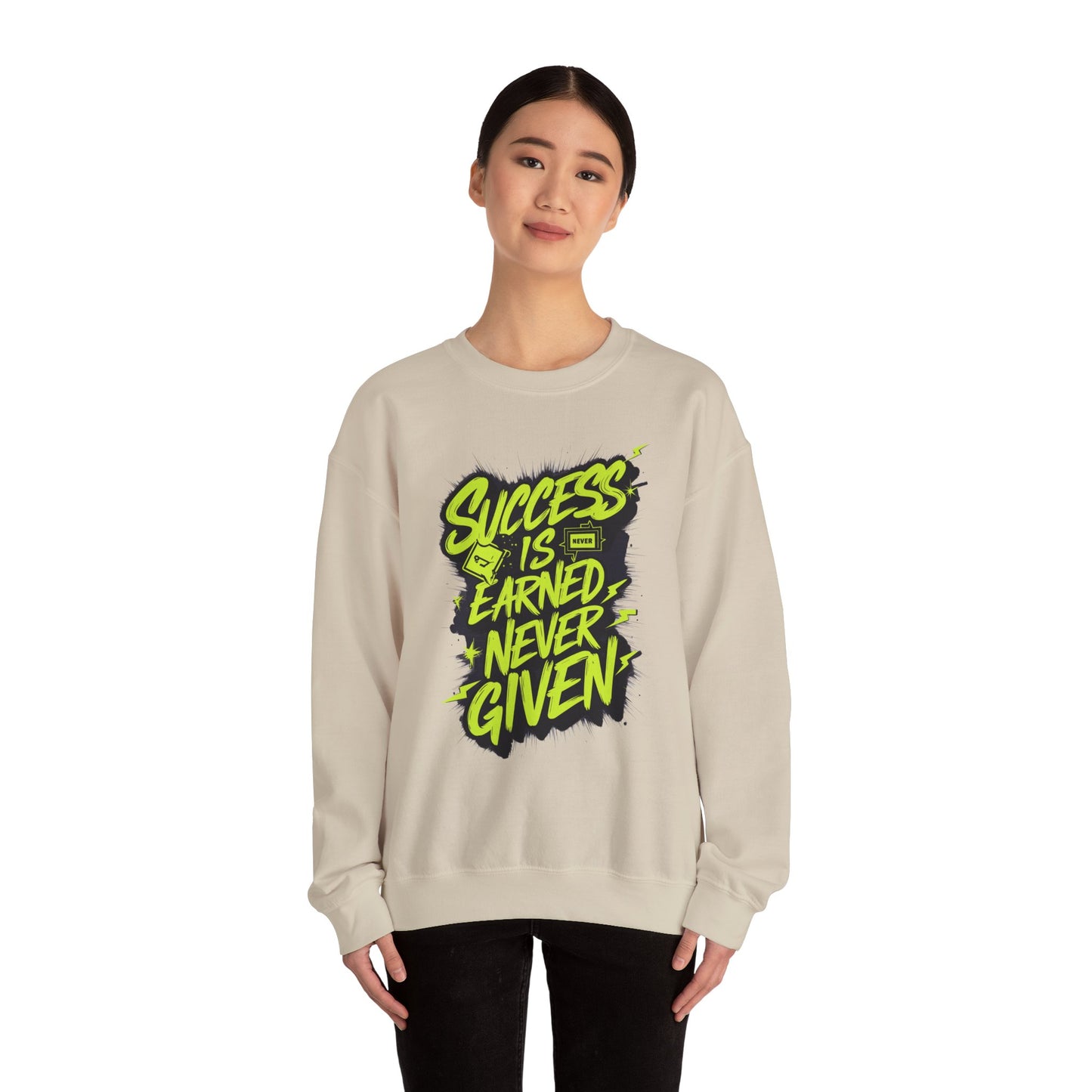 Success Is Never Earned Never Given Unisex Heavy Blend™ Crewneck Sweatshirt
