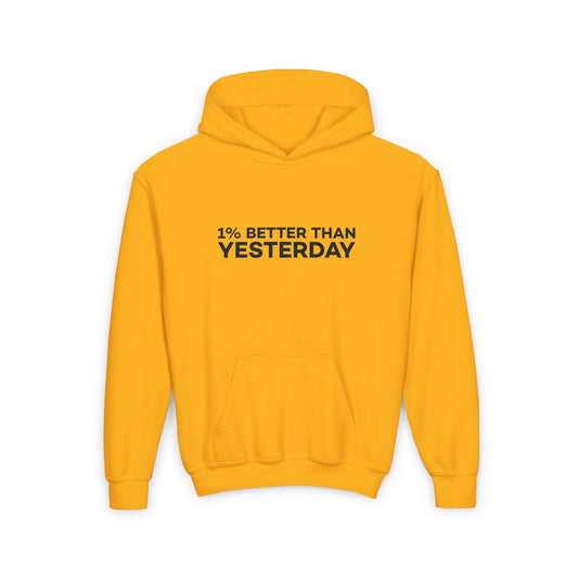 1% Better Than Yesterday Youth Heavy Blend Hooded Sweatshirt