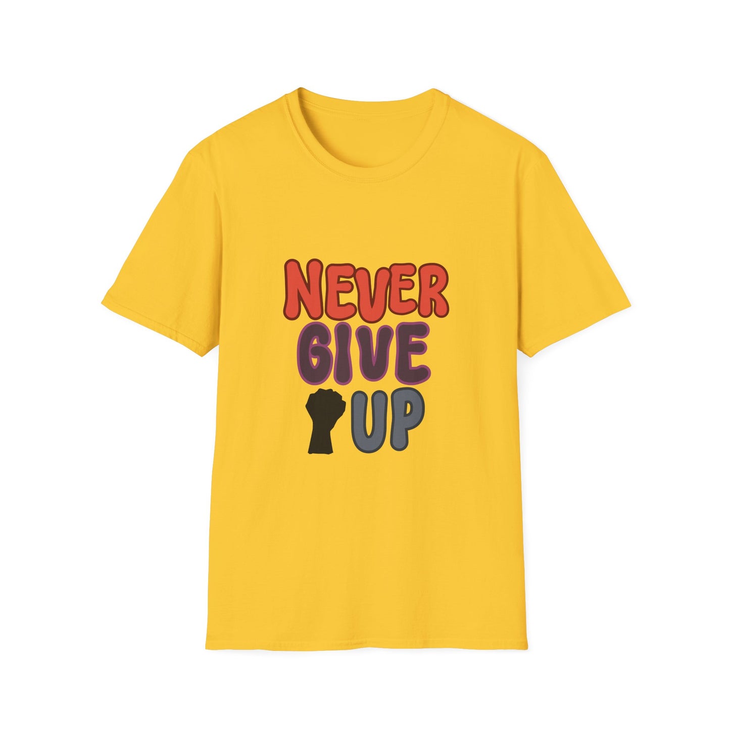never give up Unisex Softstyle T-Shirt