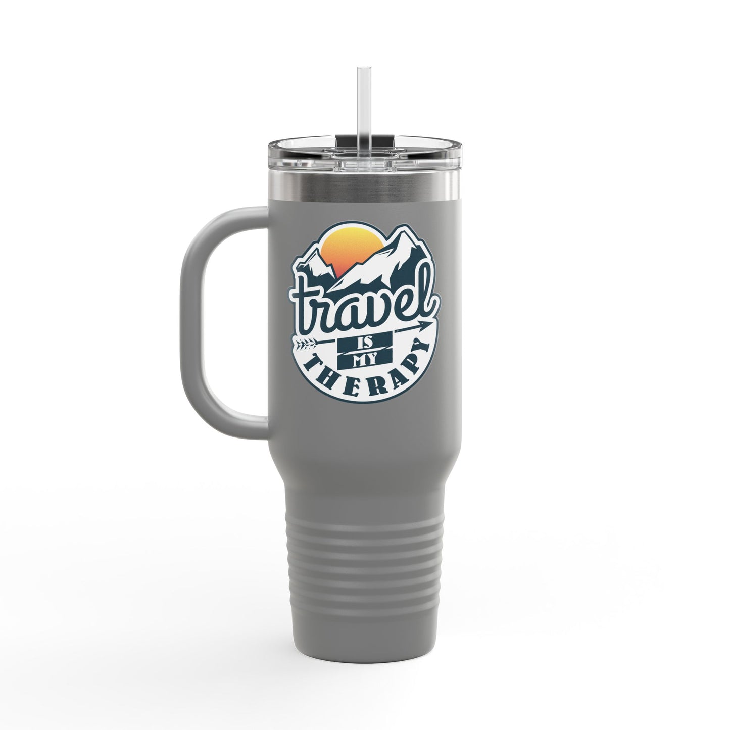 Travel Is My Therapy Insulated Travel Mug, 40oz