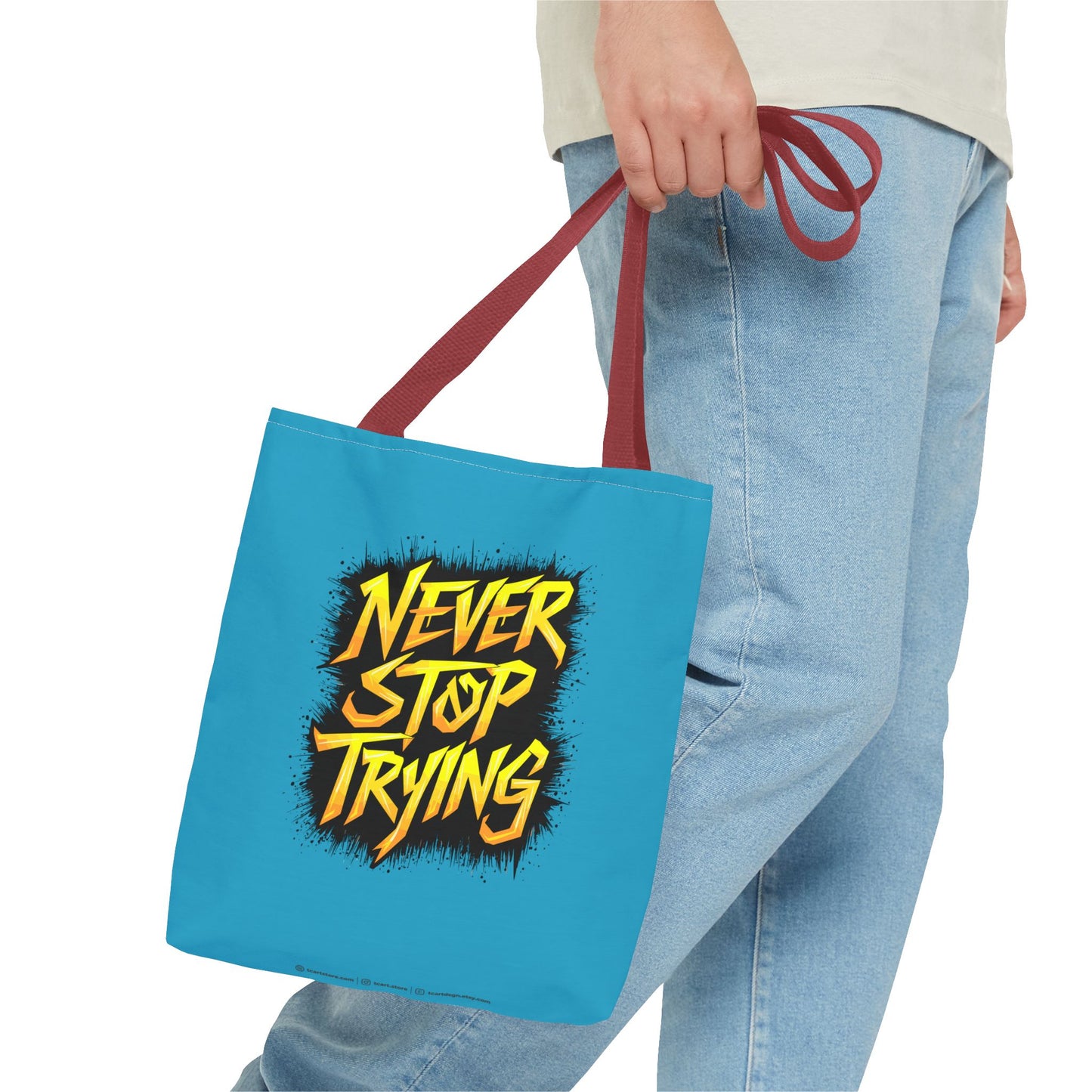 Never Stop Trying Tote Bag (AOP)