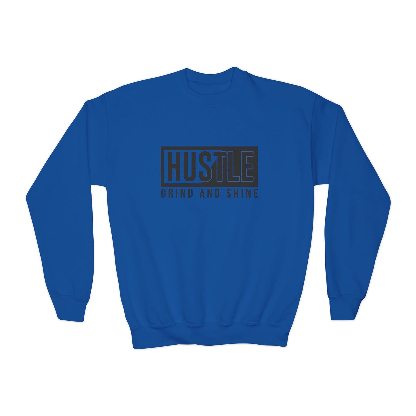 Hustle Grind And Shine Youth Crewneck Sweatshirt