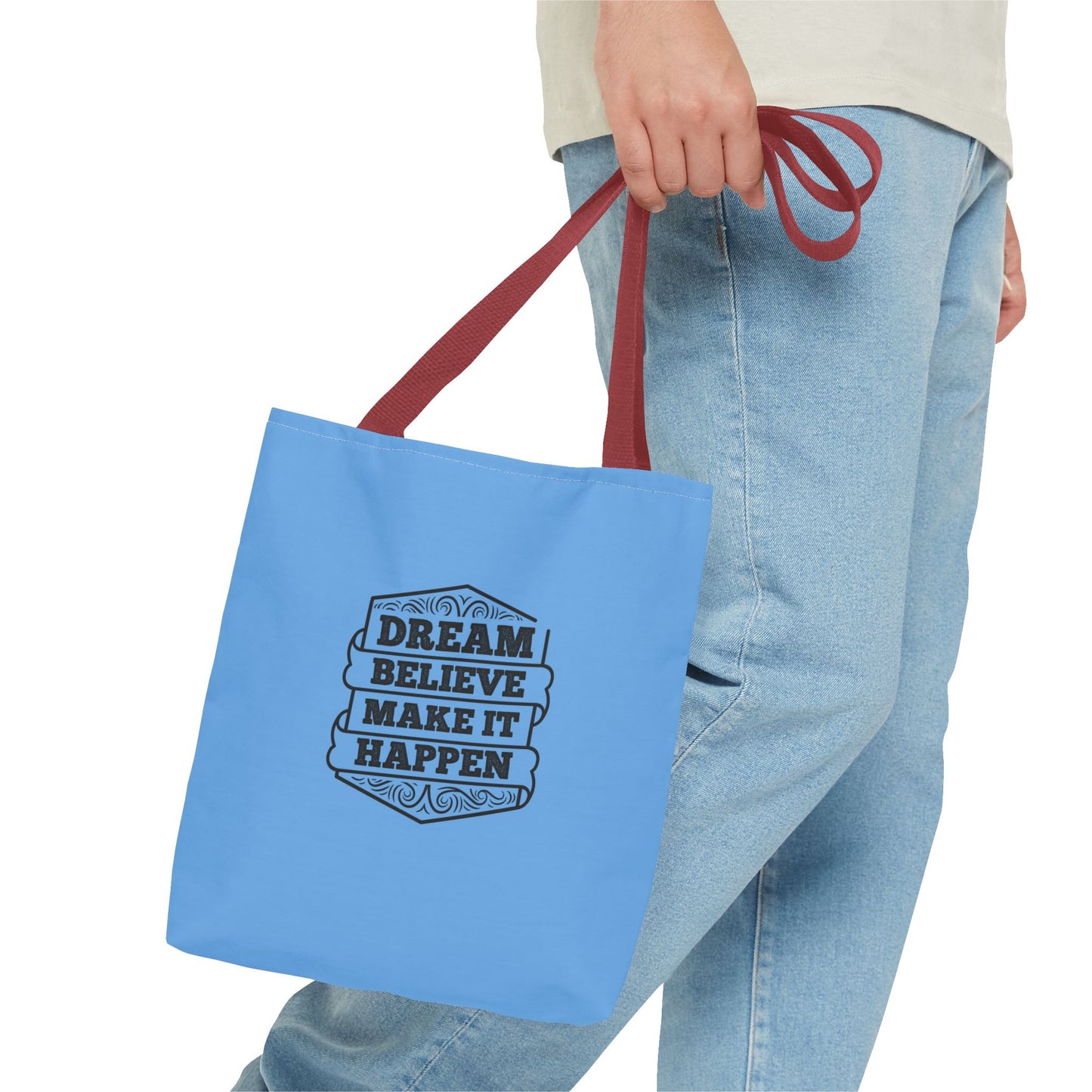 Dream Believe Make It Happen Tote Bag (AOP)