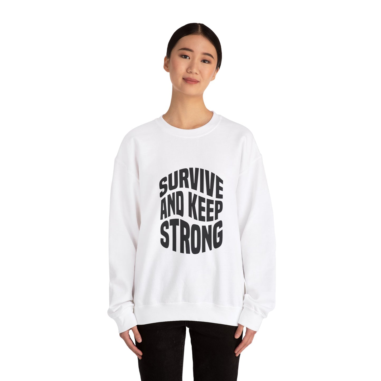 Survive And Keep Strong Unisex Heavy Blend™ Crewneck Sweatshirt