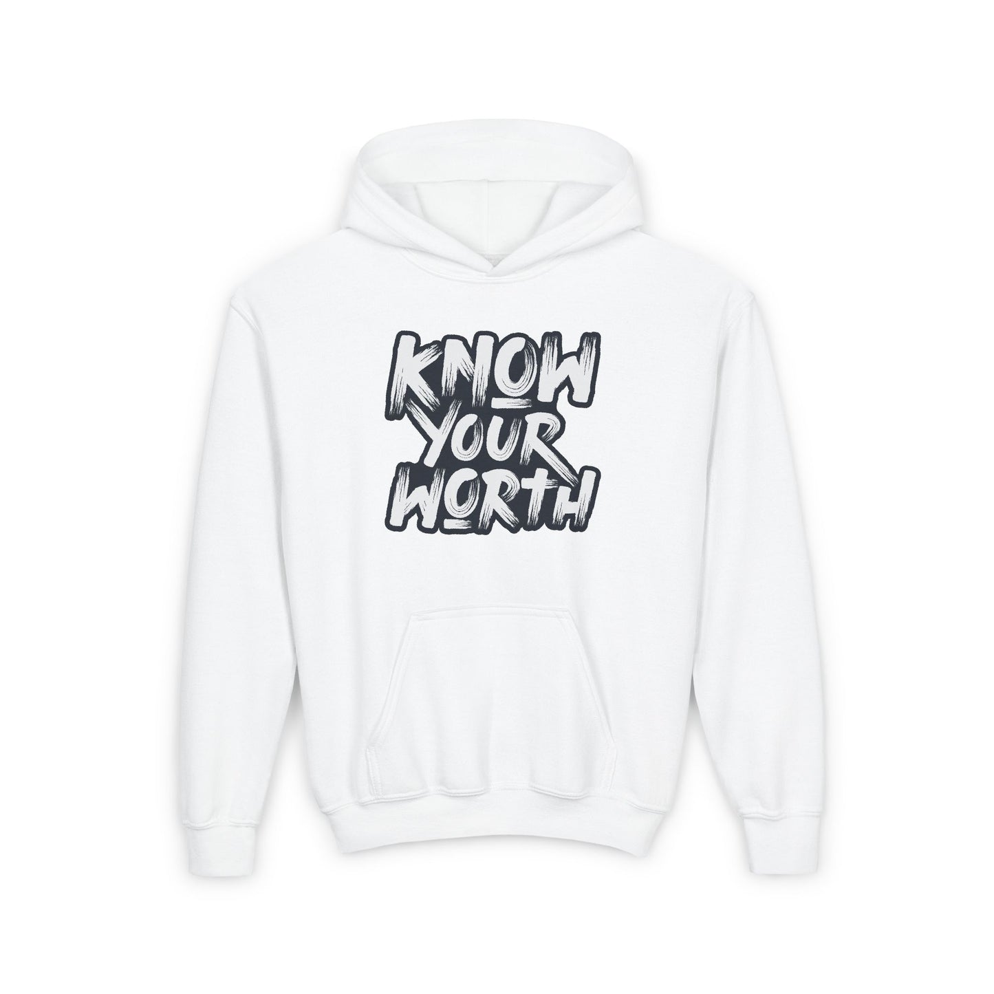 Know Your Worth Youth Heavy Blend Hooded Sweatshirt