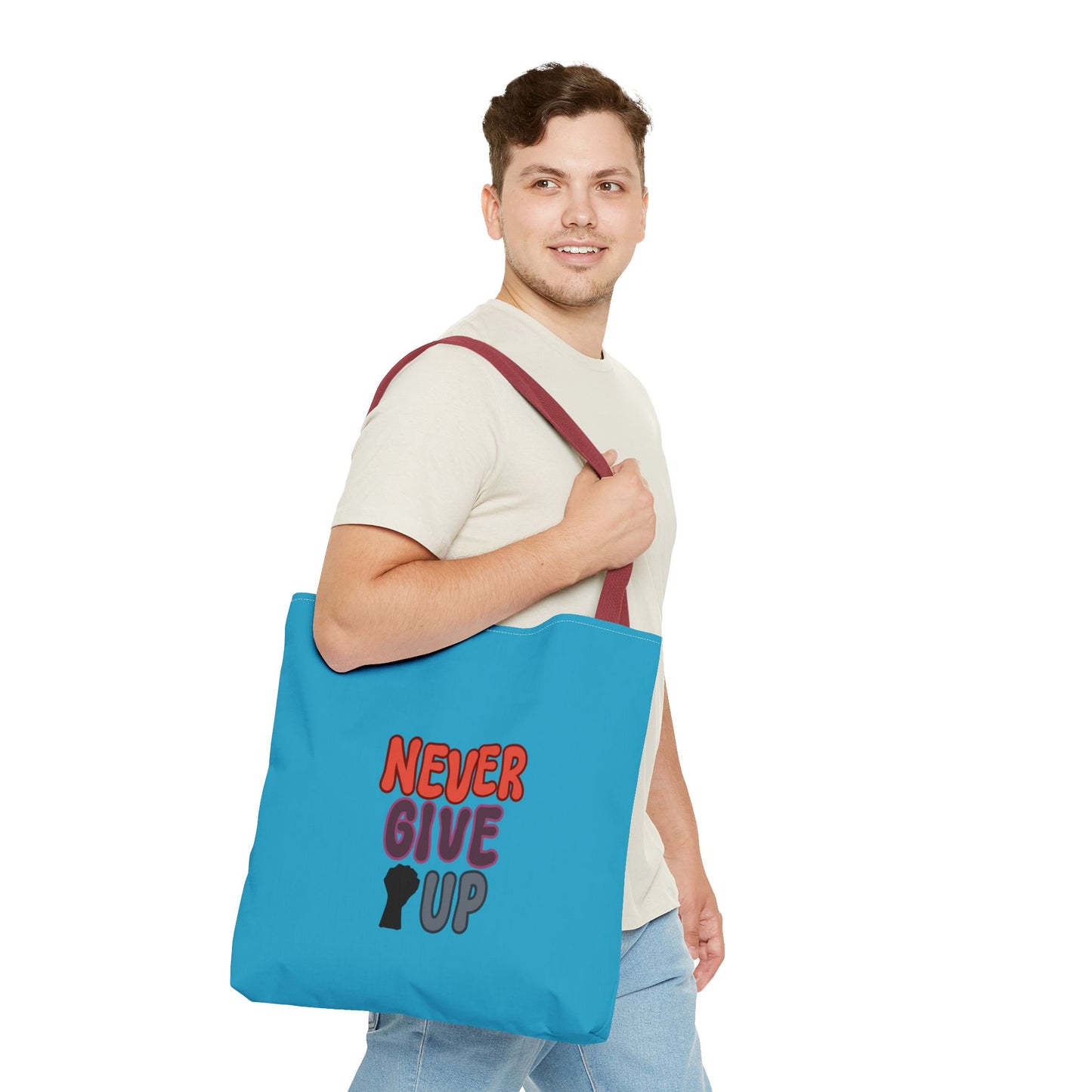 Never Give Up Tote Bag (AOP)