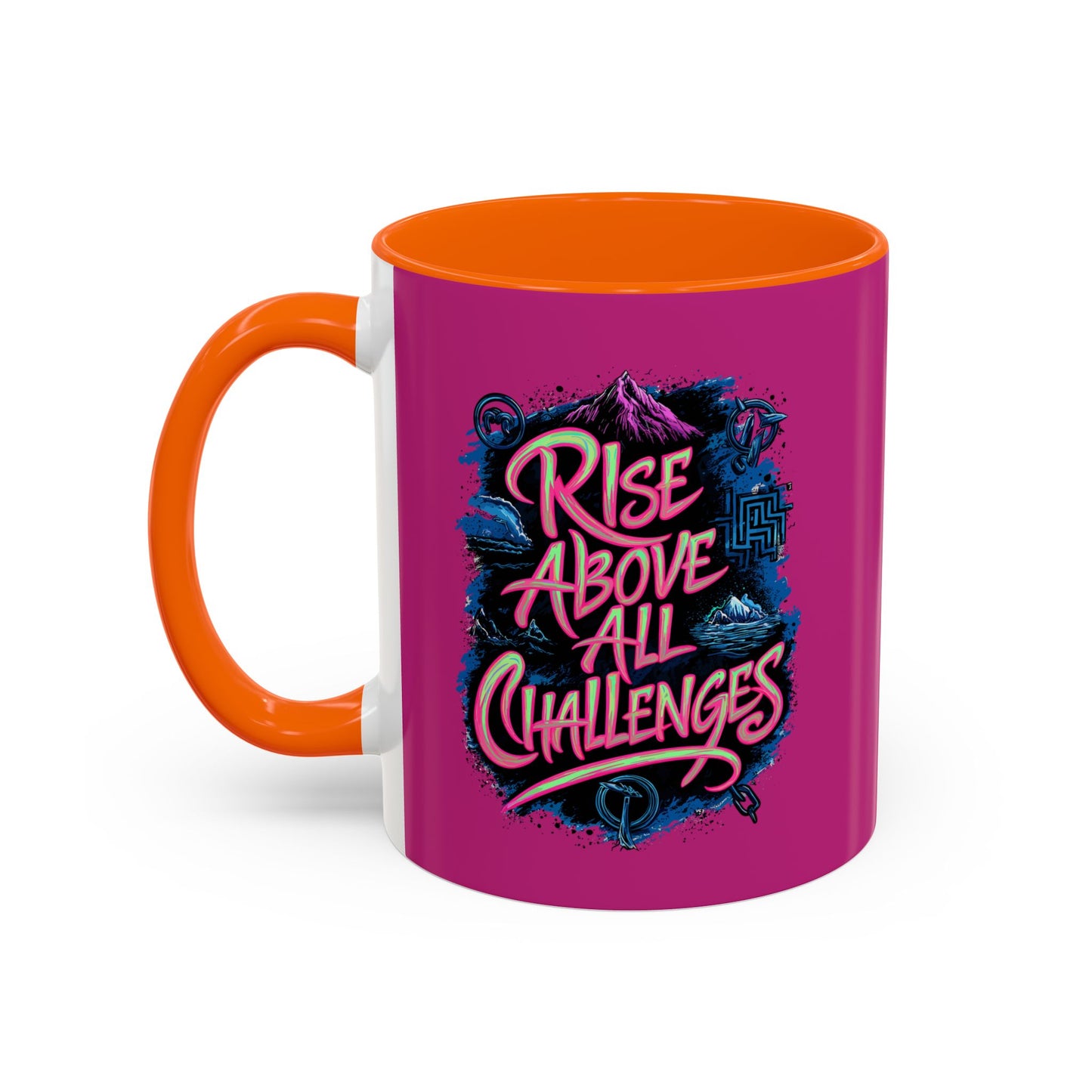 Rise Above All Challenges Accent Coffee Mug (11, 15oz)