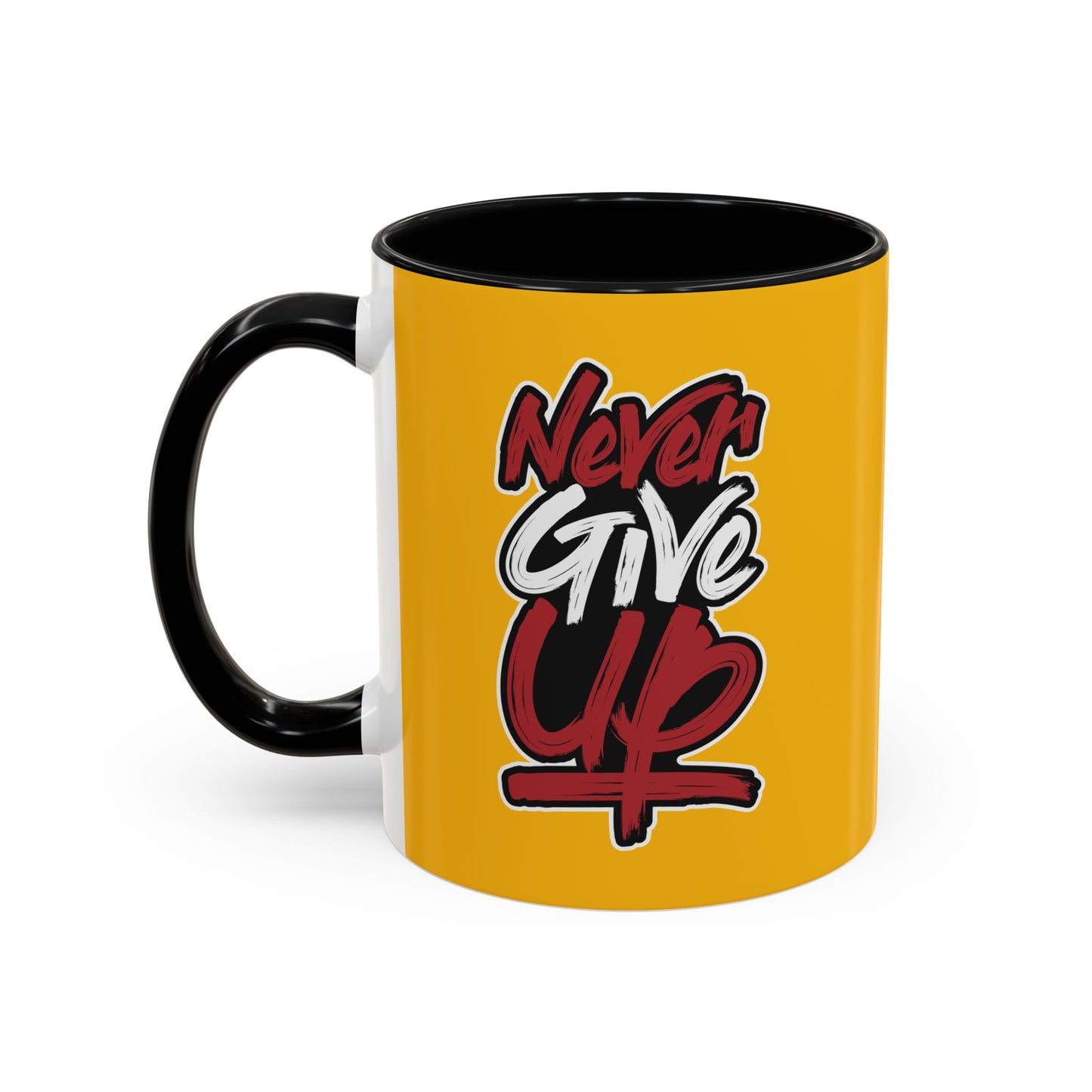 Never Give Up Accent Coffee Mug (11, 15oz)