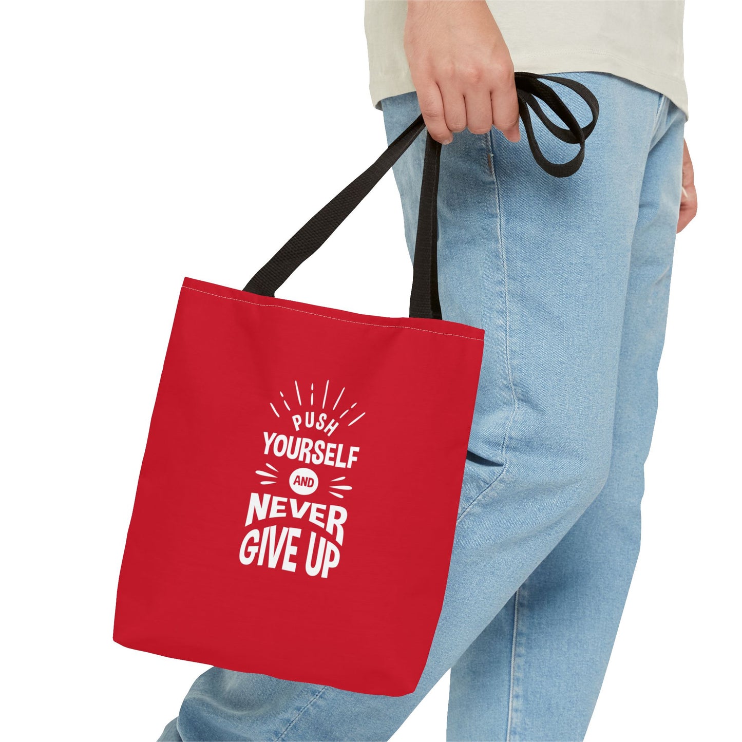 Push Yourself And Never Give Up Tote Bag (AOP)