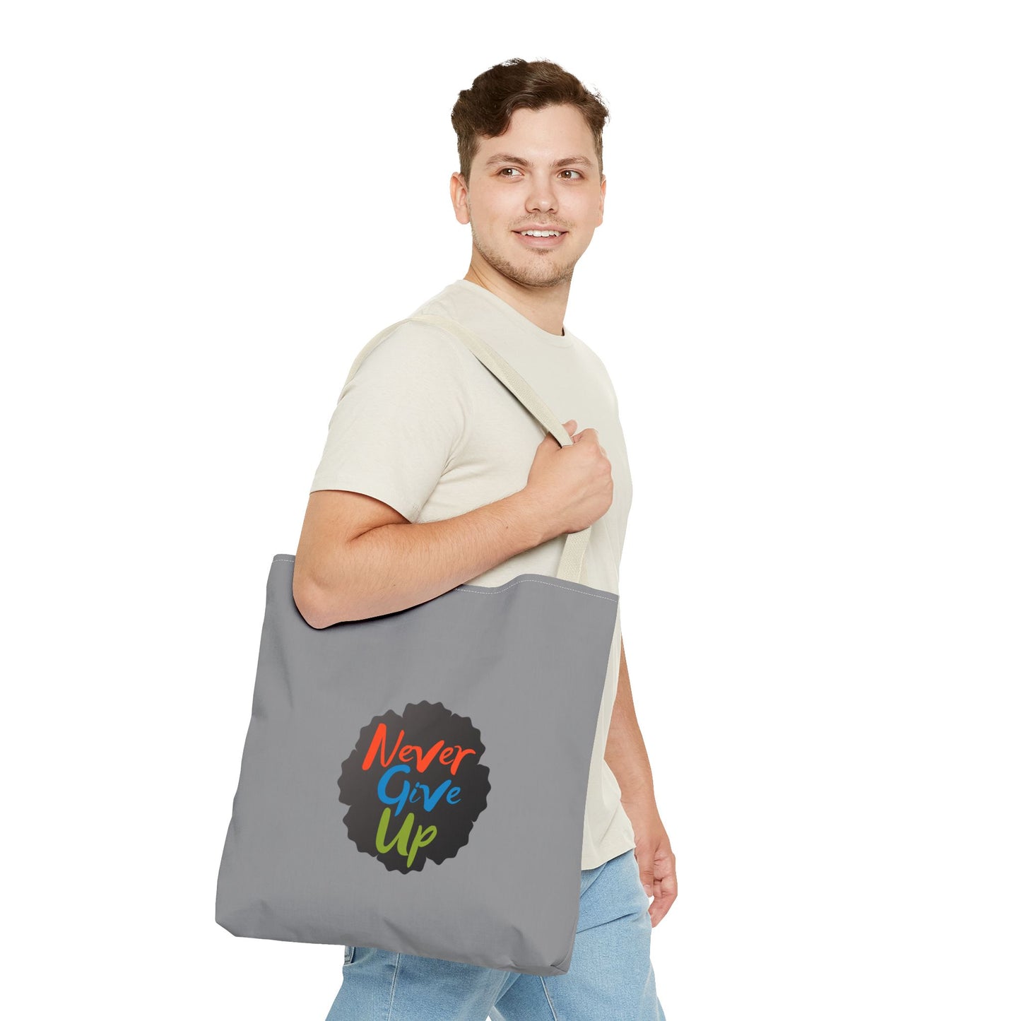 Never Give Up Tote Bag (AOP)