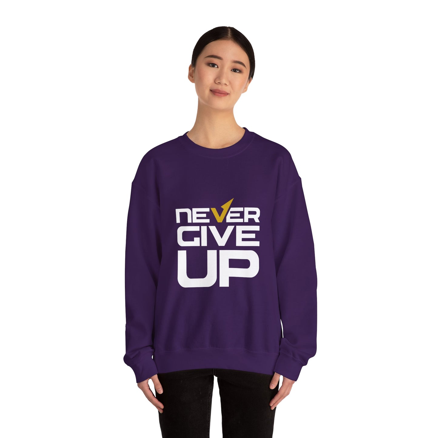 Never Give Up Unisex Heavy Blend™ Crewneck Sweatshirt