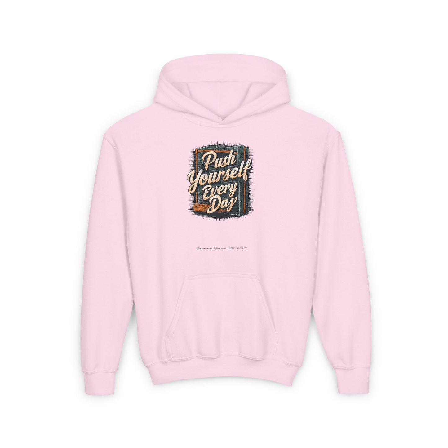 Push Yourself Every Day Youth Heavy Blend Hooded Sweatshirt