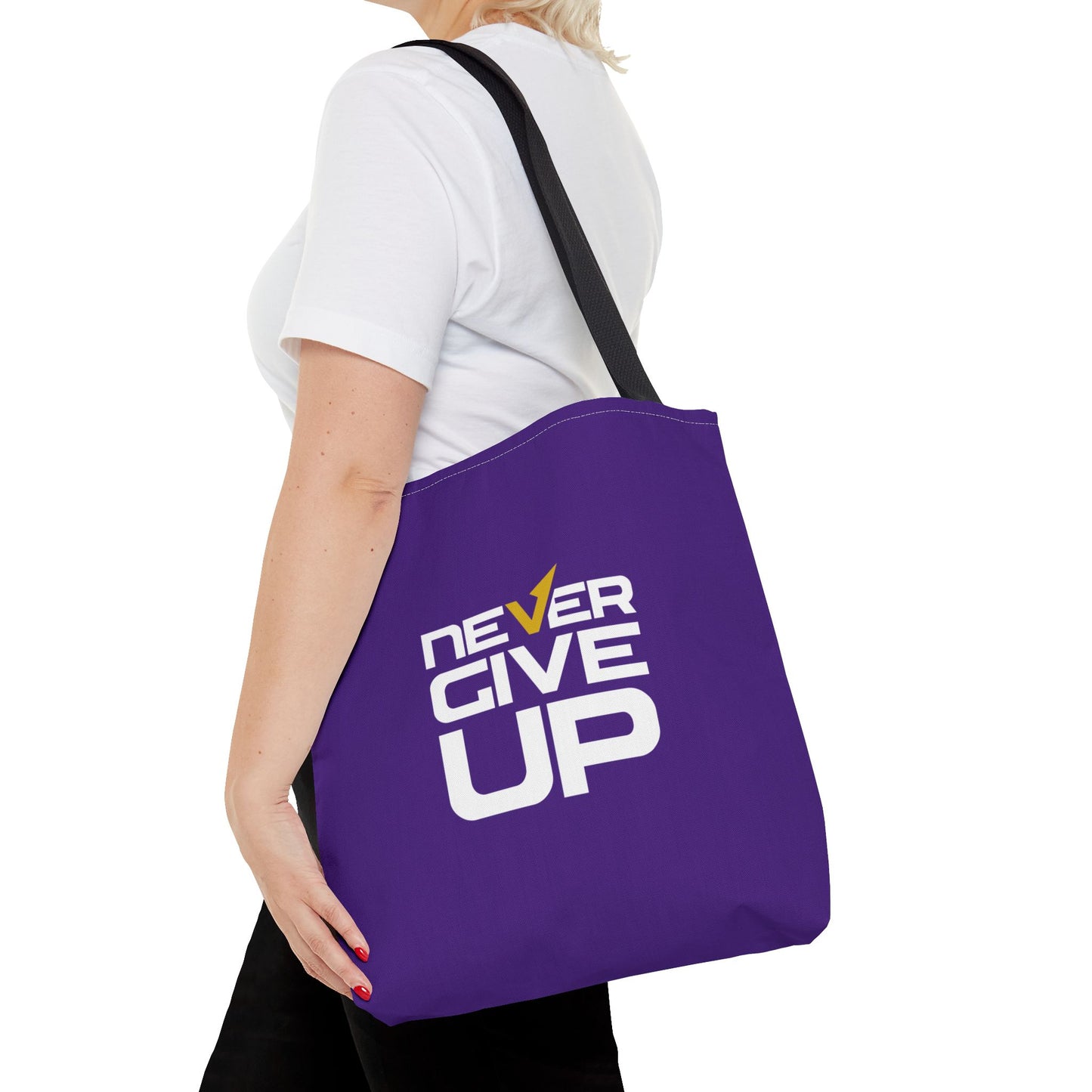 Never Give Up Tote Bag (AOP)