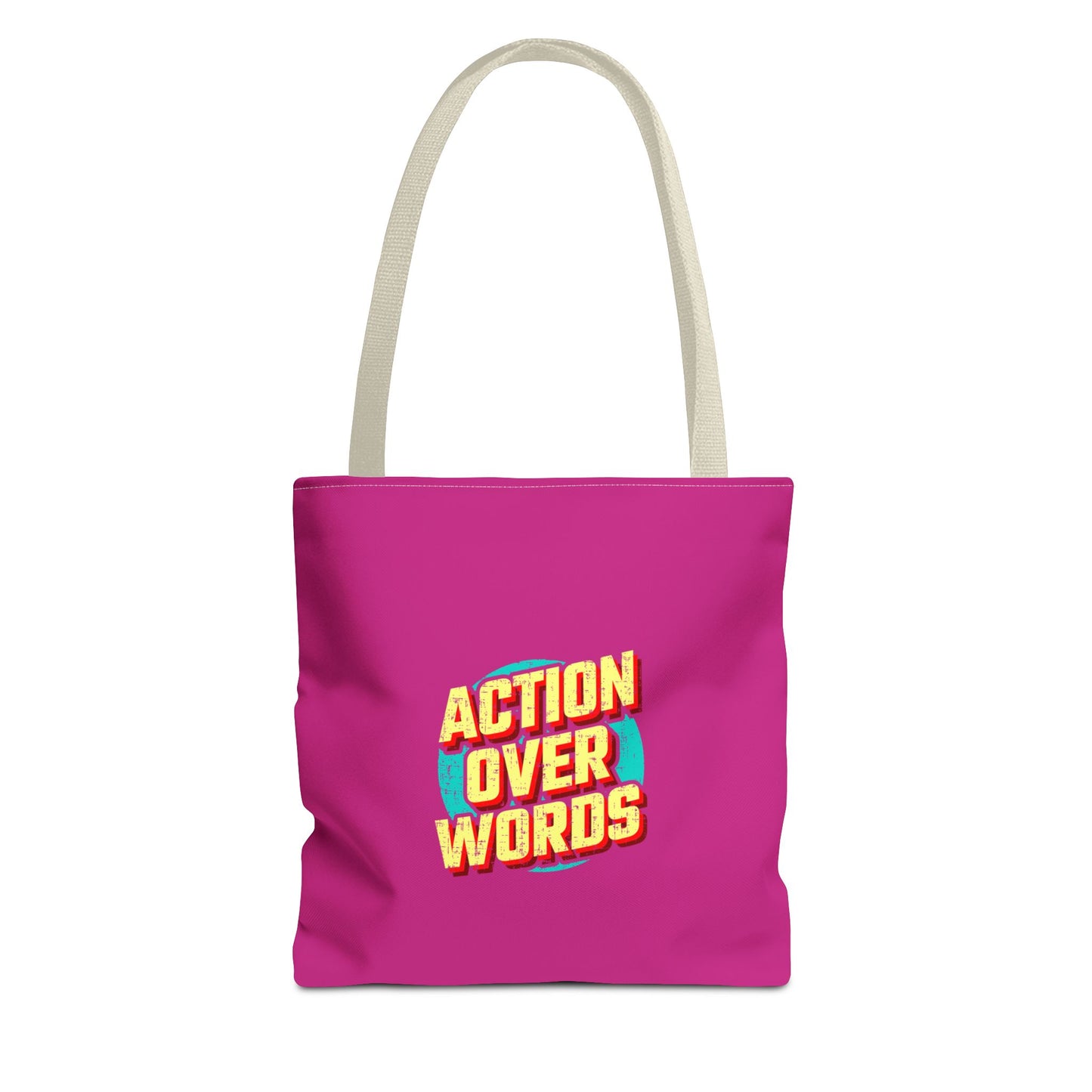 Action Over Words Tote Bag (AOP)