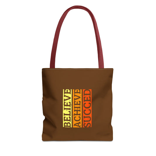 Believe Achieve Succed Tote Bag (AOP)