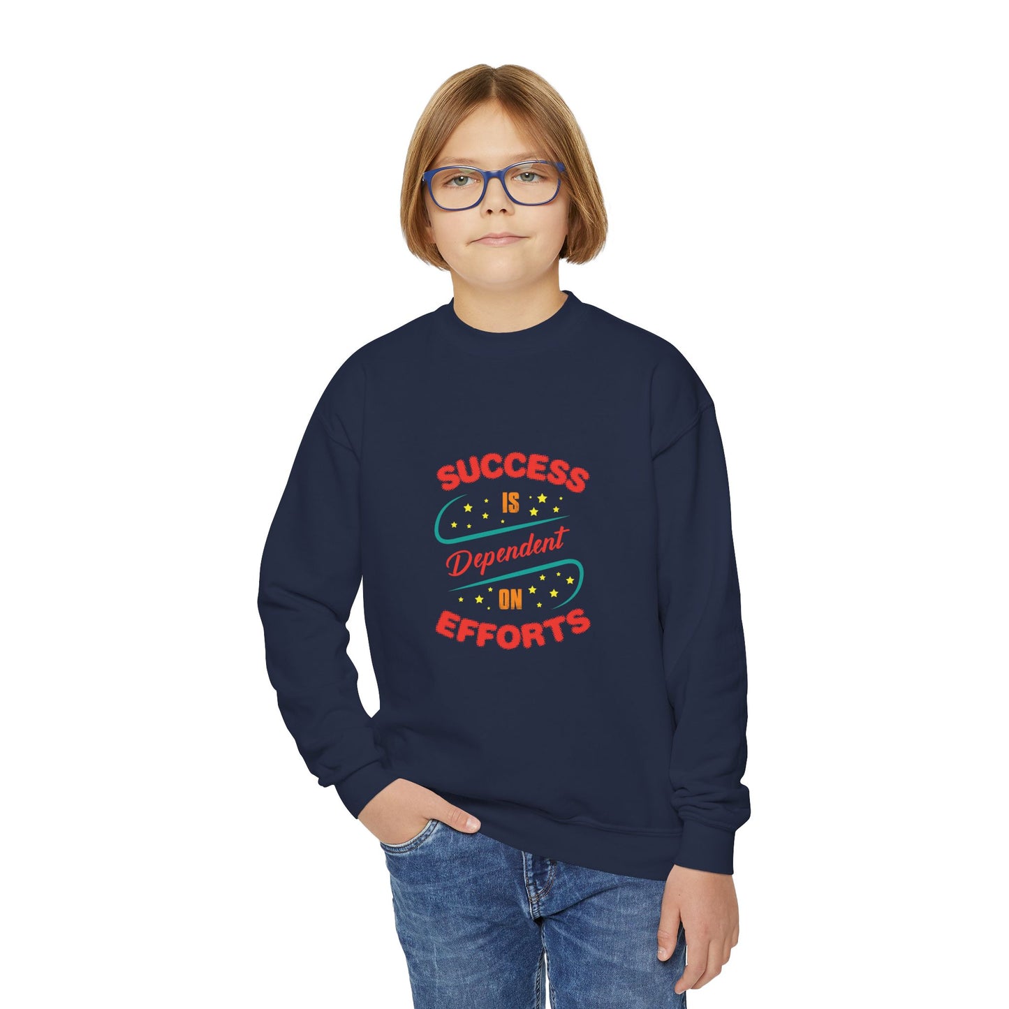 Success Is Dependent On Efforts Youth Crewneck Sweatshirt