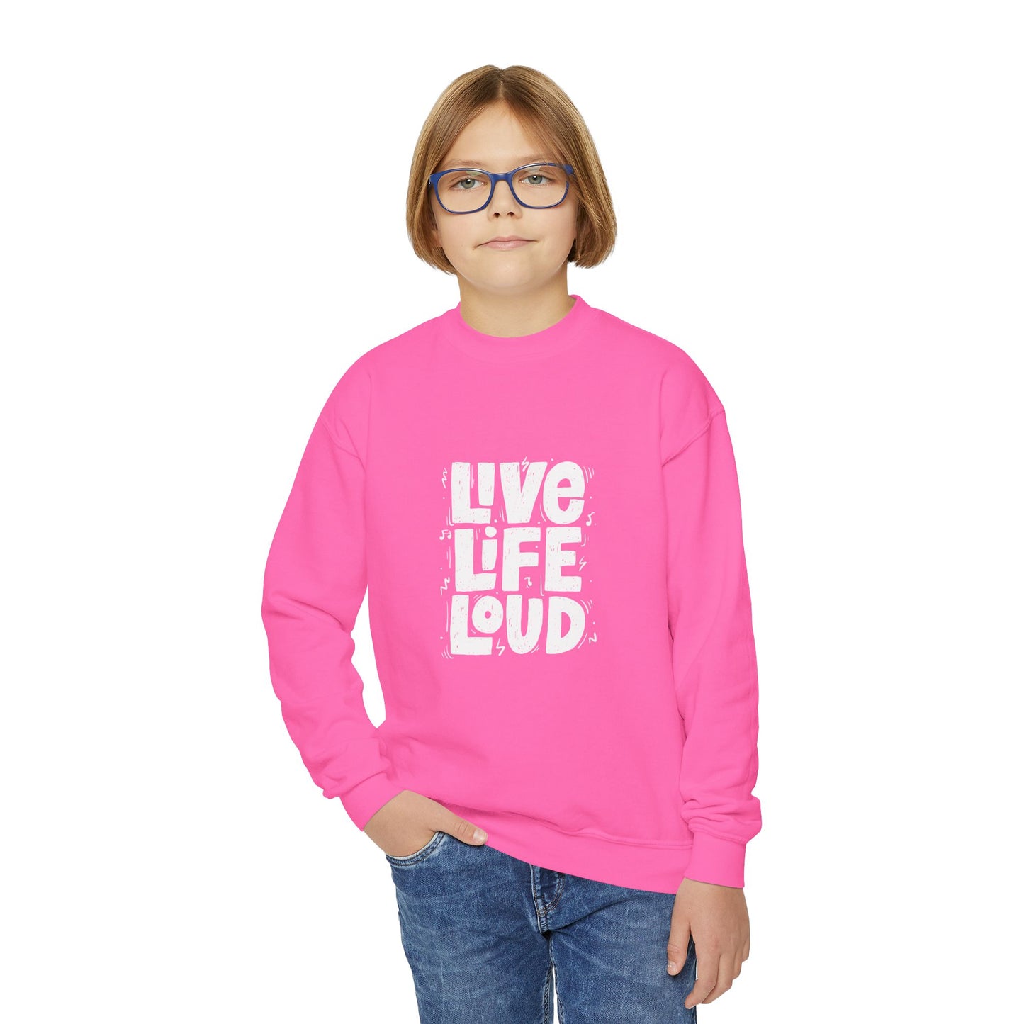 Live Life Loud Youth Crewneck Sweatshirt