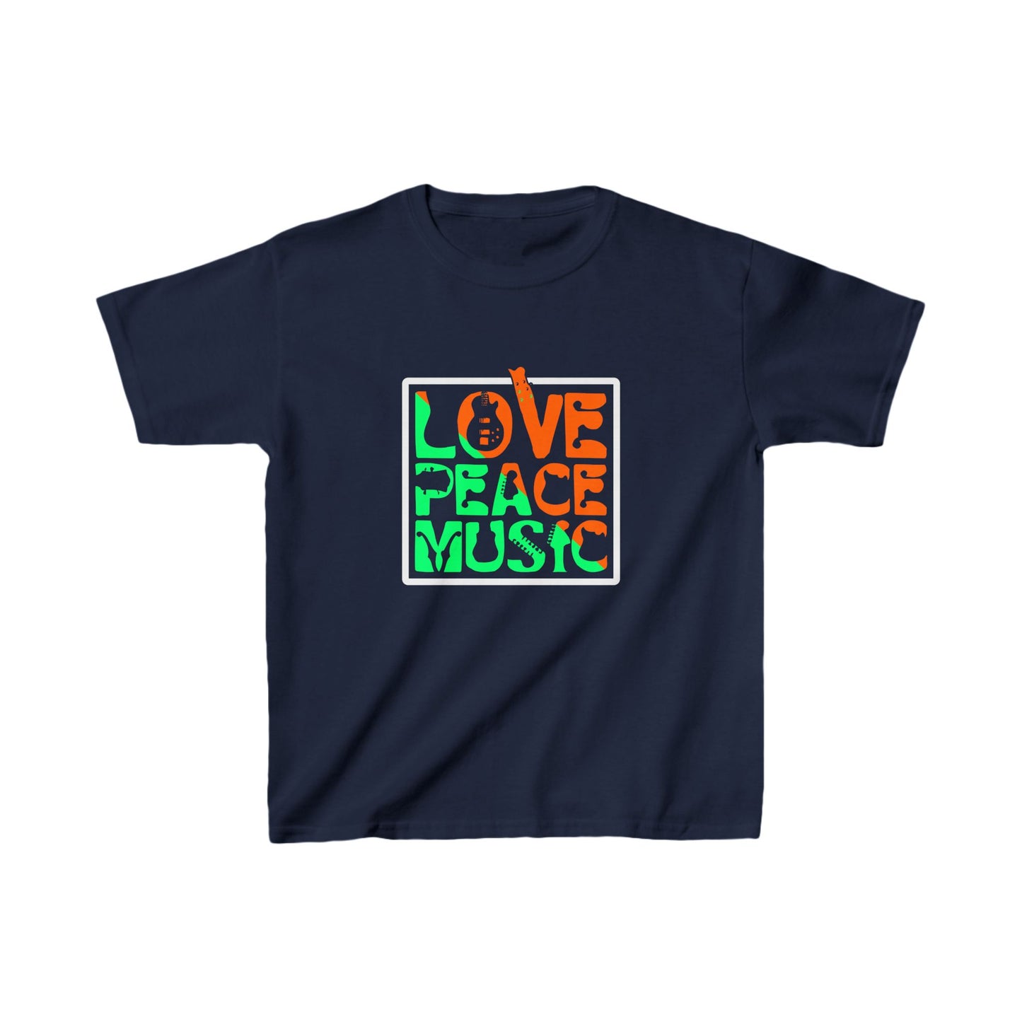 Love Peace Music Kids Heavy Cotton™ Tee