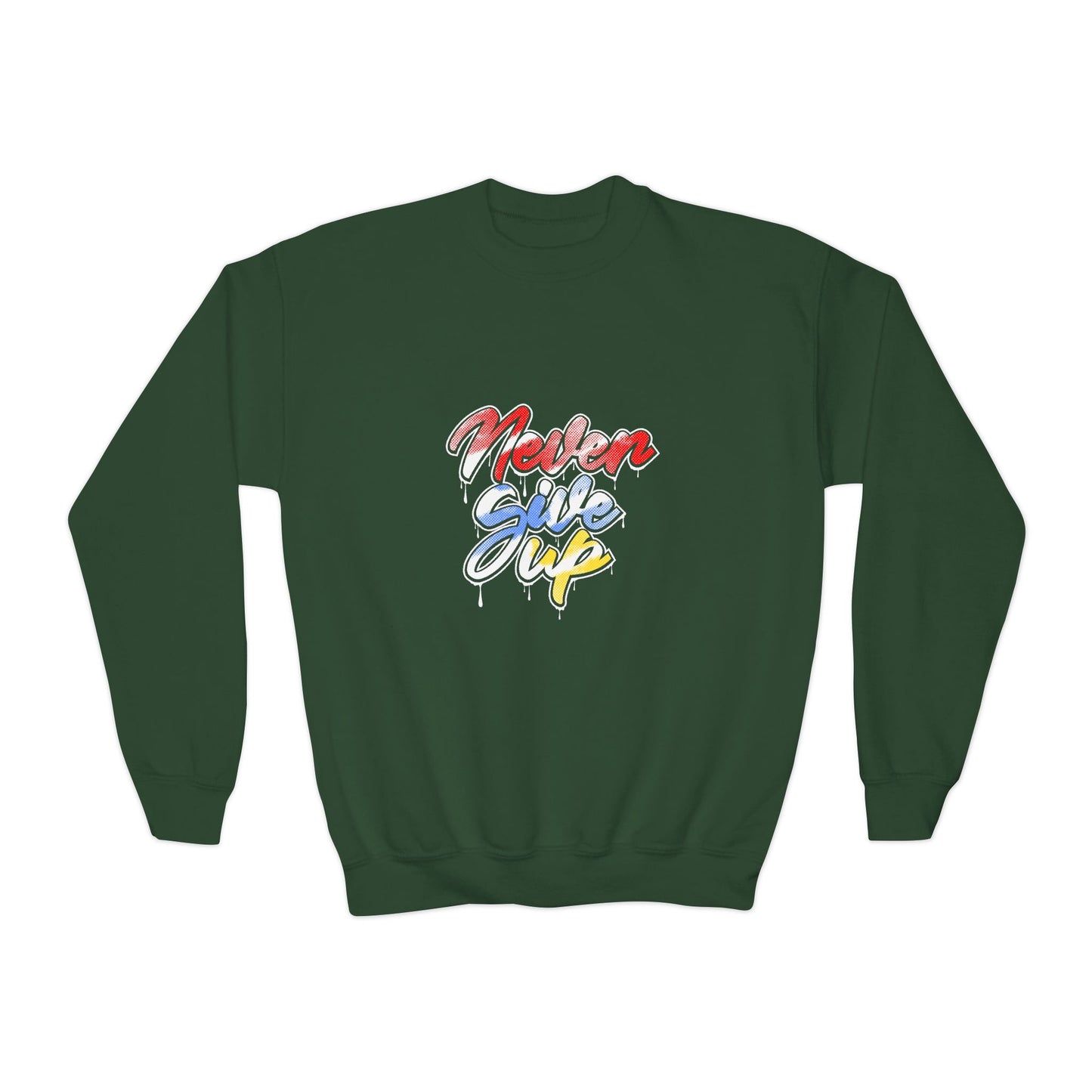 Never Give Up Youth Crewneck Sweatshirt