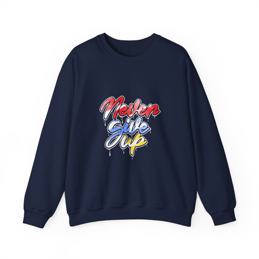 Never Give Up Unisex Heavy Blend™ Crewneck Sweatshirt