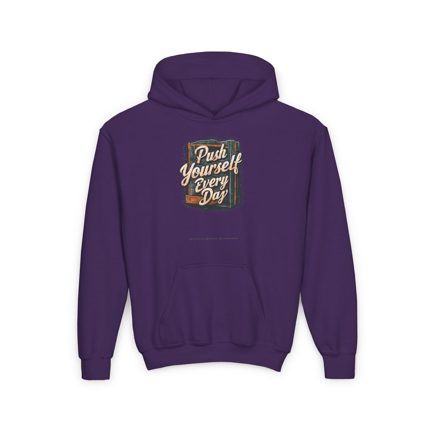 Push Yourself Every Day Youth Heavy Blend Hooded Sweatshirt