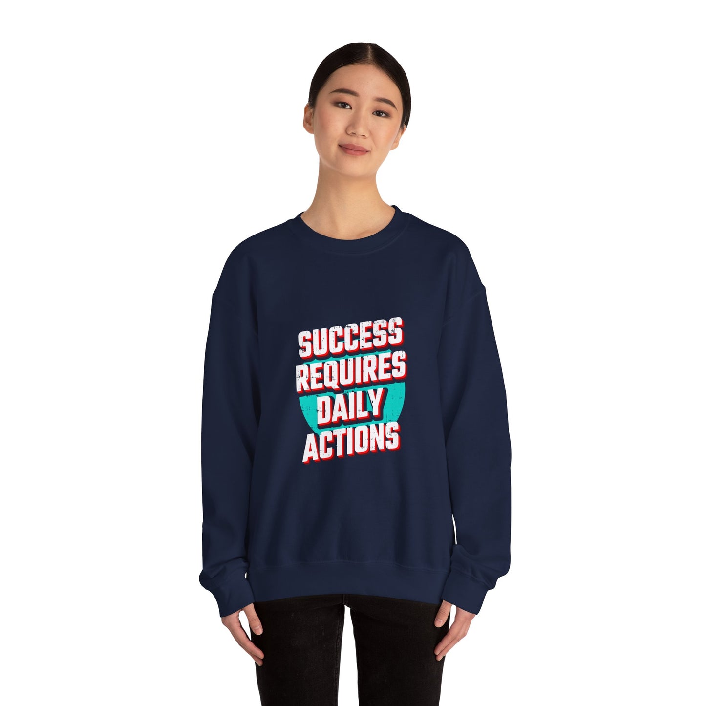 Success Requires Daily Actions Unisex Heavy Blend™ Crewneck Sweatshirt