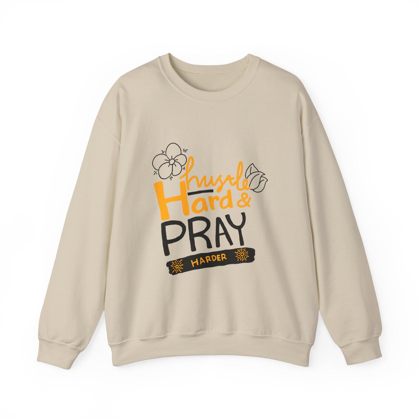 Hustle Hard And Pray Harder Unisex Heavy Blend™ Crewneck Sweatshirt