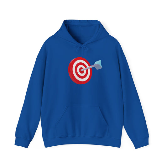 3d Render Arroe Hit The Center Of Target Or Goal Of Success Unisex Heavy Blend™ Hooded Sweatshirt