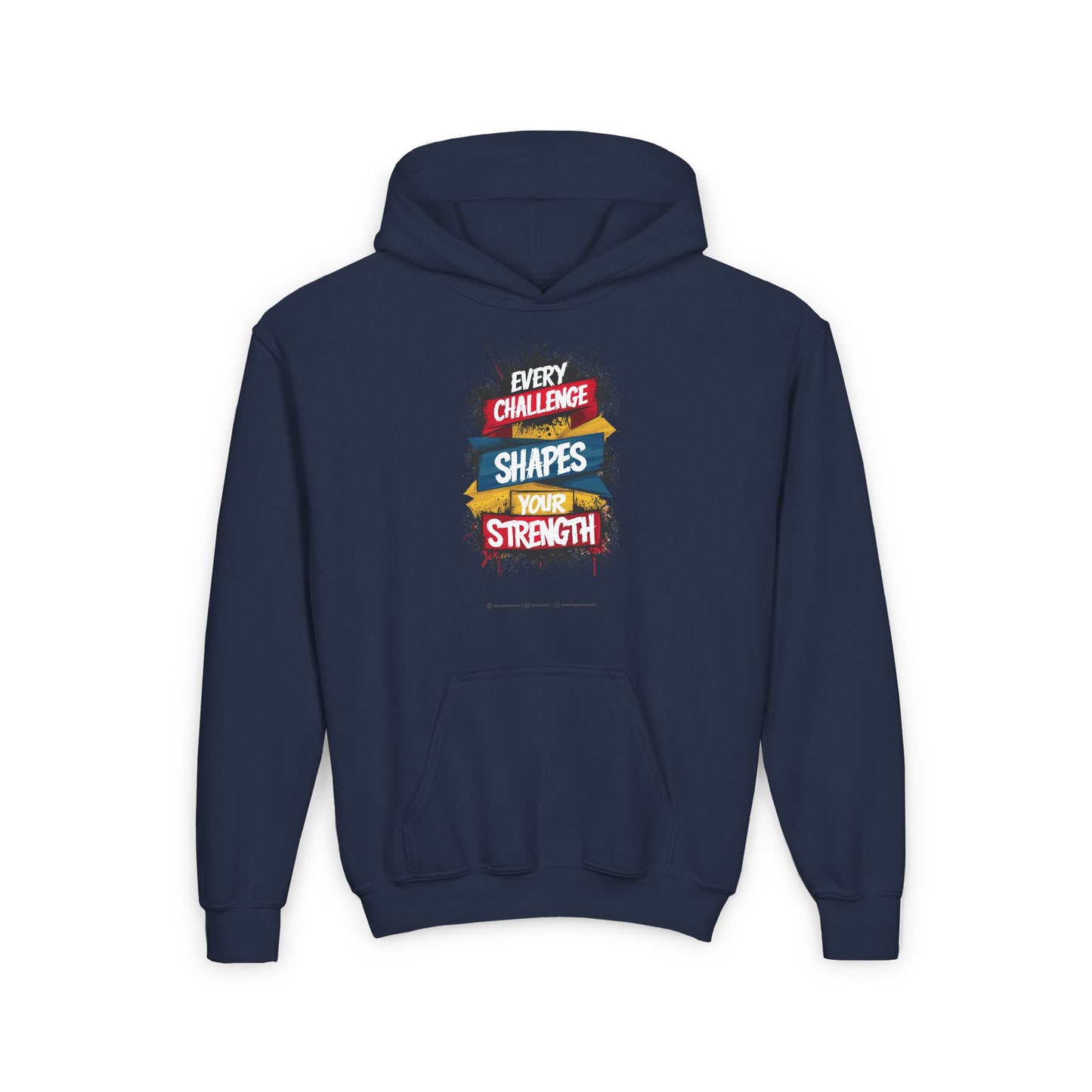 Every Challenge Shapes Your Strength Youth Heavy Blend Hooded Sweatshirt