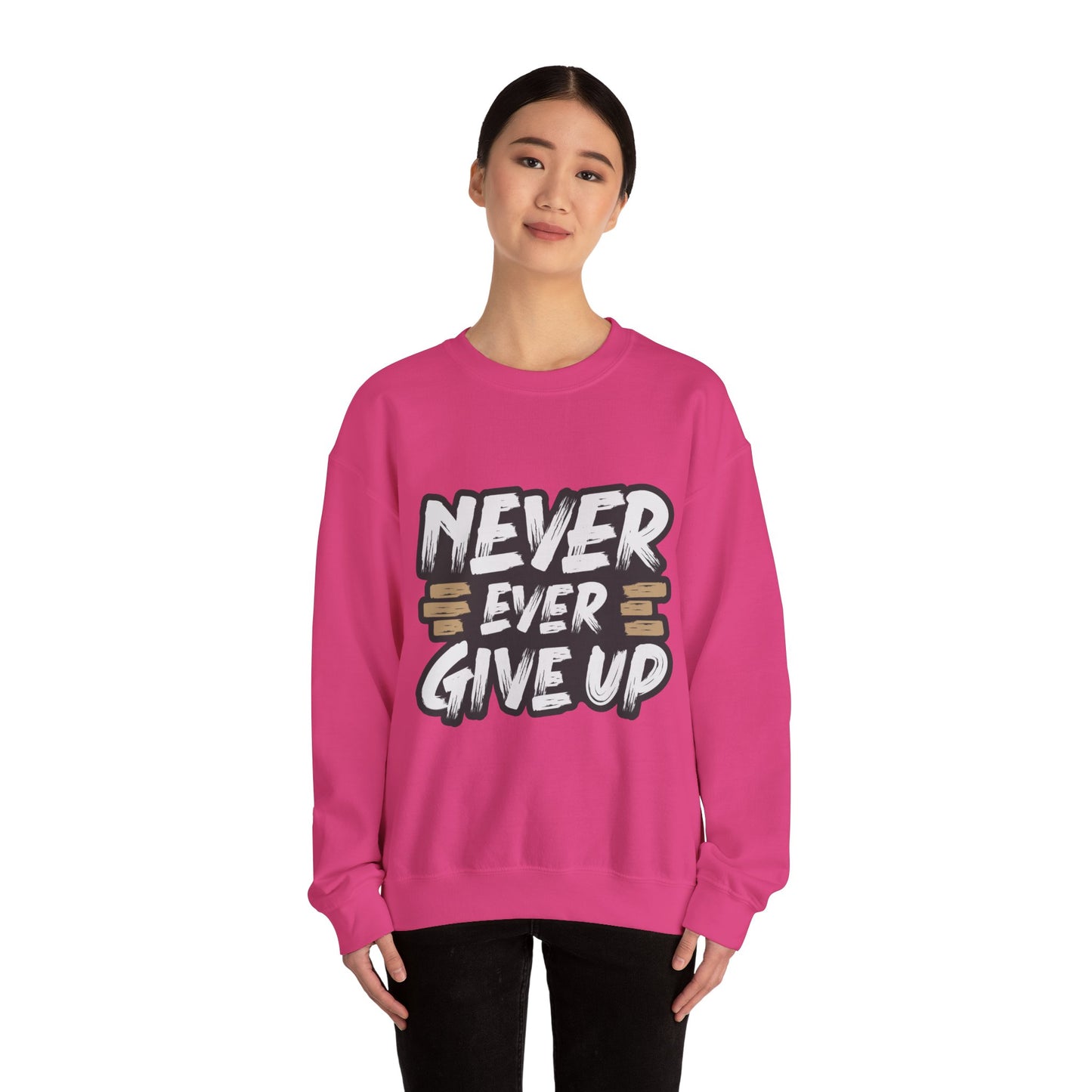 Never Give Up Unisex Heavy Blend™ Crewneck Sweatshirt
