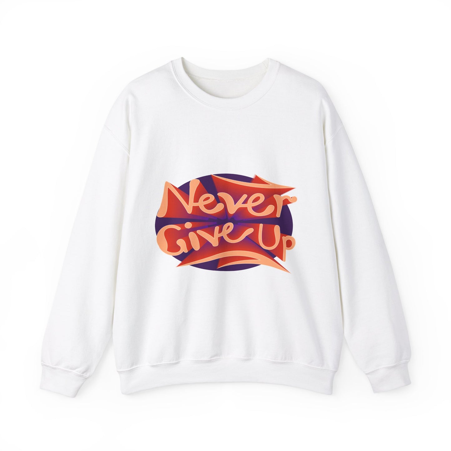 Never Give Up Unisex Heavy Blend™ Crewneck Sweatshirt