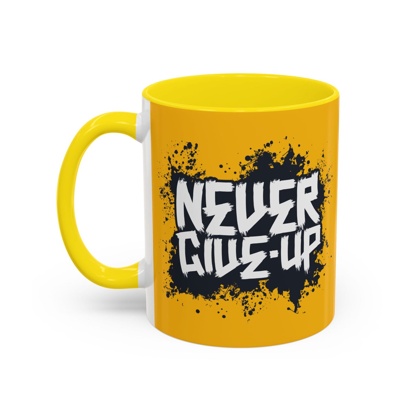 Never Give Up Accent Coffee Mug (11, 15oz)