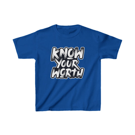 Know Your Worth Kids Heavy Cotton™ Tee
