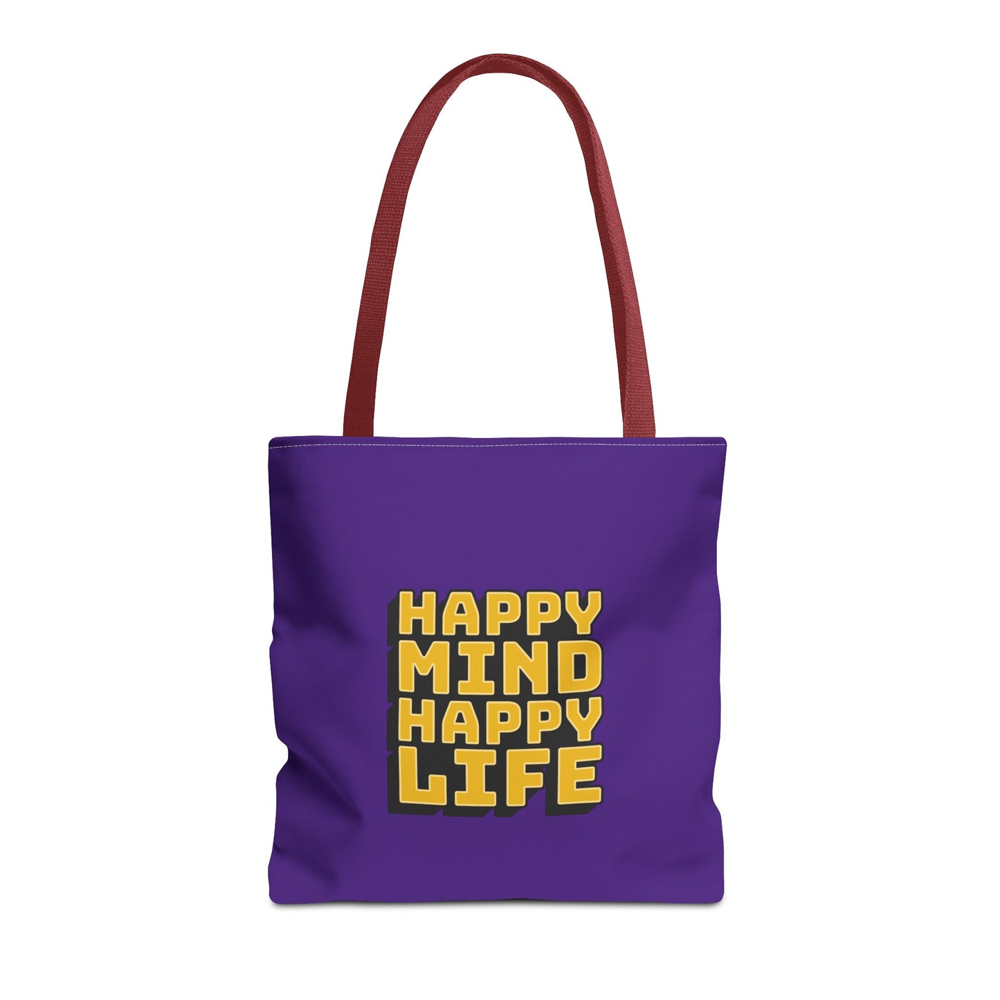 Happy Mind Happy Life Tote Bag (AOP)