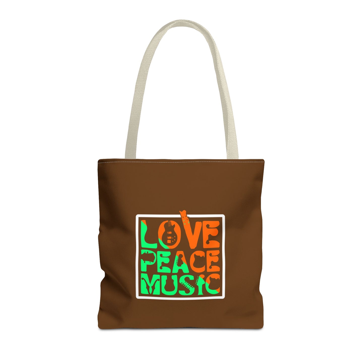 Love Peace Music Tote Bag (AOP)